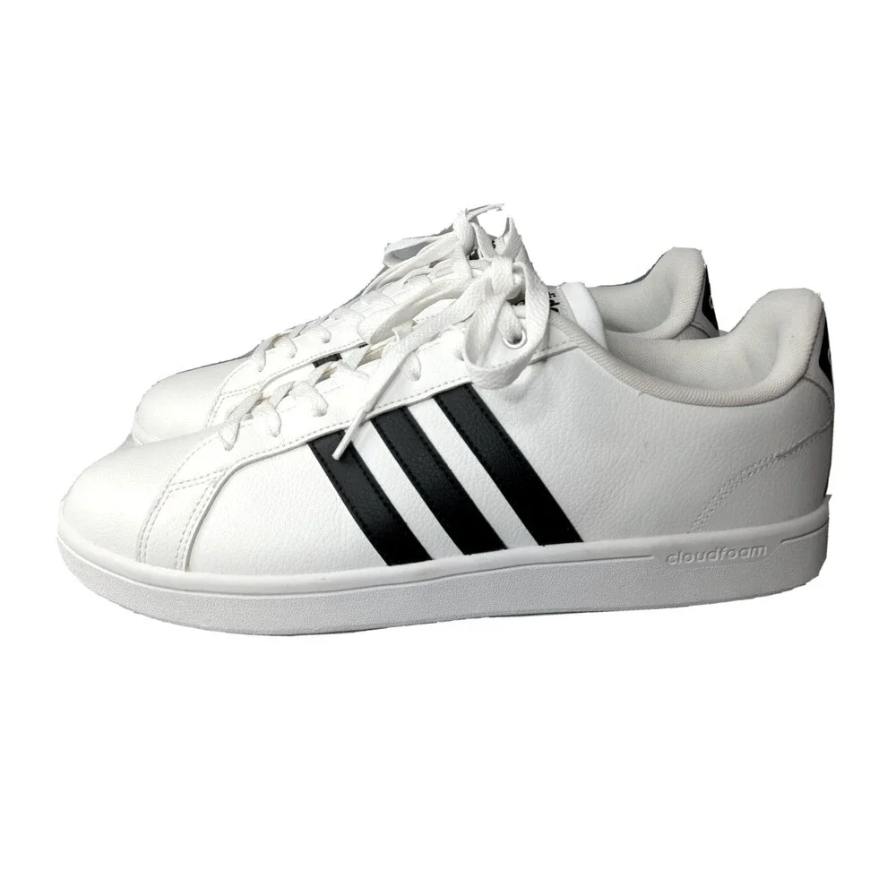 Adidas Mens Cloudfoam Advantage AW4294 White Casual Shoes Sneakers Size 12